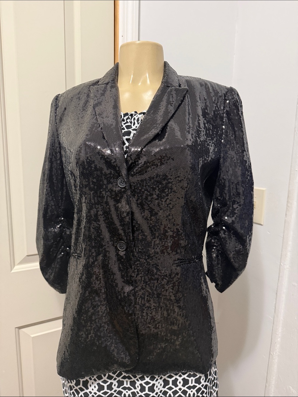 Calvin Klein Black Sequin Blazer Jacket